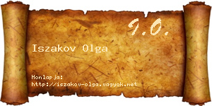 Iszakov Olga névjegykártya